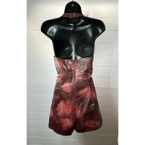 New Fashion Nova Womens Ready For Love Wash Faux Leather Romper Sz Large - Picture 6 of 14